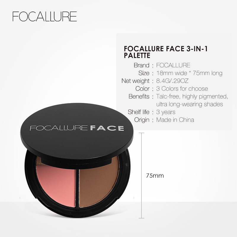 FOCALLURE Trio Blush Highlight &amp; Contour FA20