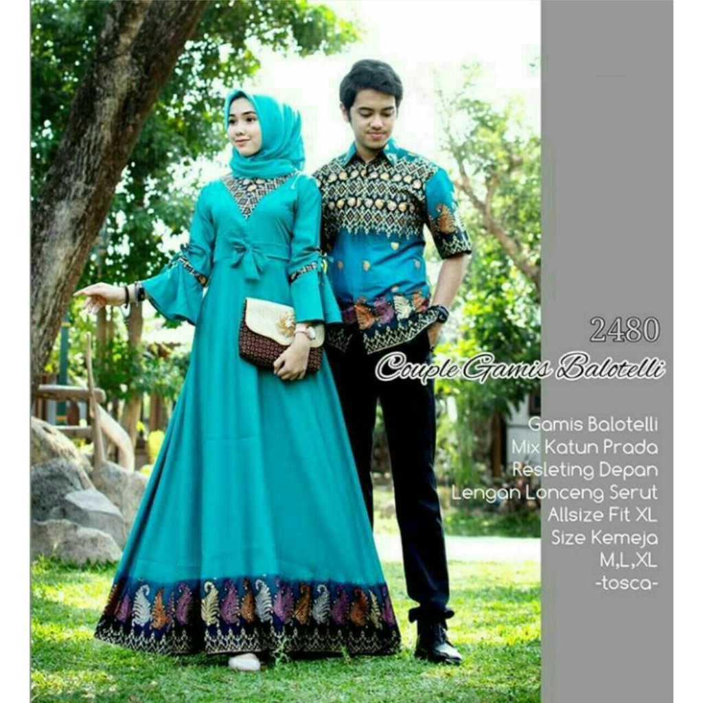 Couple Gamis Pasangan Kemeja Baju kapel batik