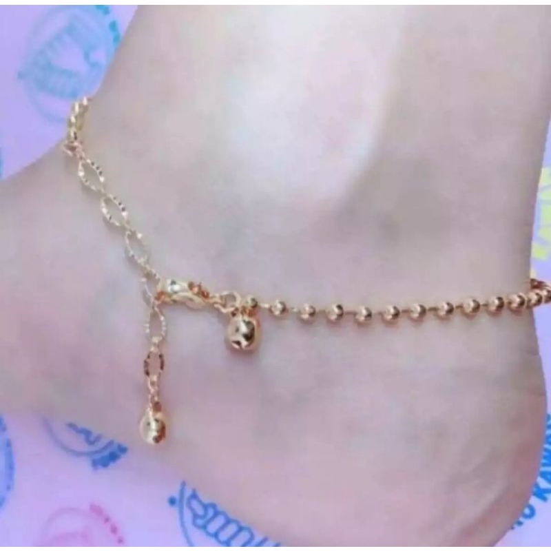 gelang kaki biji ketumbar rosegold fashion wanita titanium original anti luntur dan karat