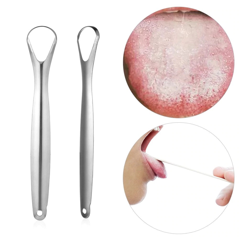 GS8i Foursoft Pembersih Lidah Tongue Oral Scraper Cleaner - Lso134 - Silver Or-i