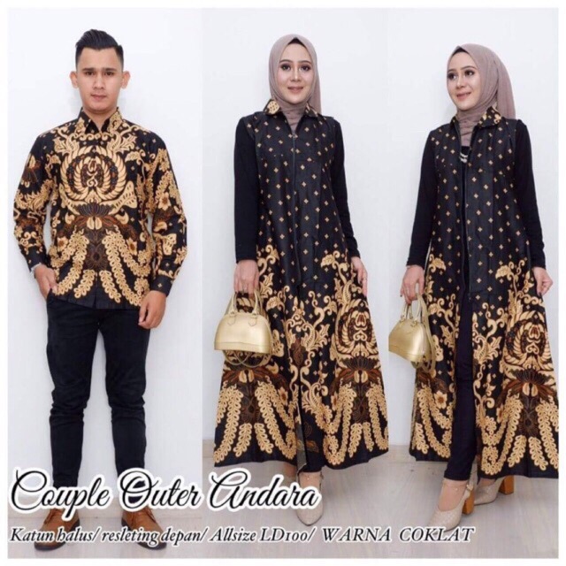  Couple  outer  andara cardi batik  maxi cardigan modern 