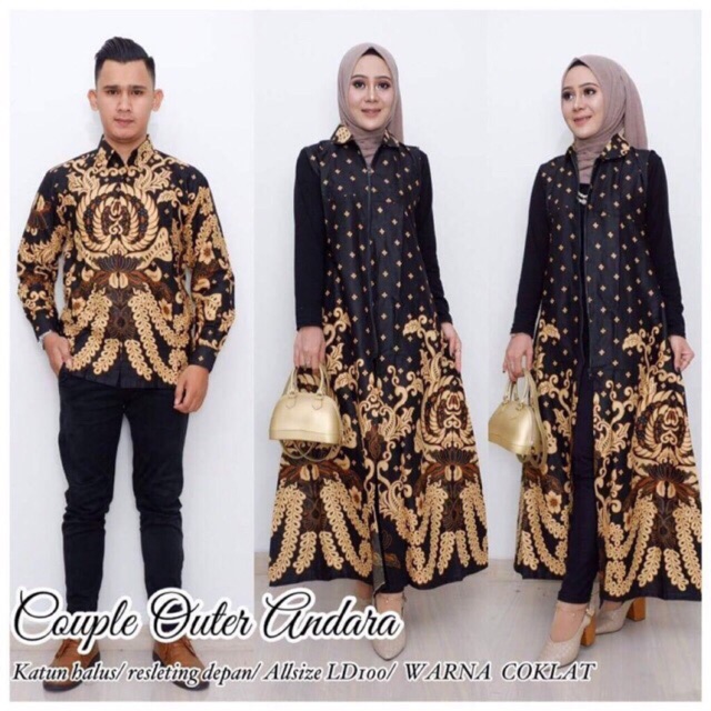 Couple outer andara cardi batik maxi cardigan modern Couple outer andara cardi batik maxi cardigan modern