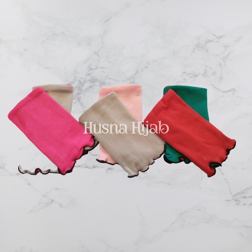 [HUSNA HIJAB] Manset Bolbal PENDEK Bahan Kaos Rib RANDOM / Deker Tangan Ukuran Pendek Random