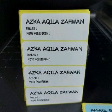 Stiker Nama Anak Label Nama Sticker Nama Sekolah Polos peralatan sekolah
