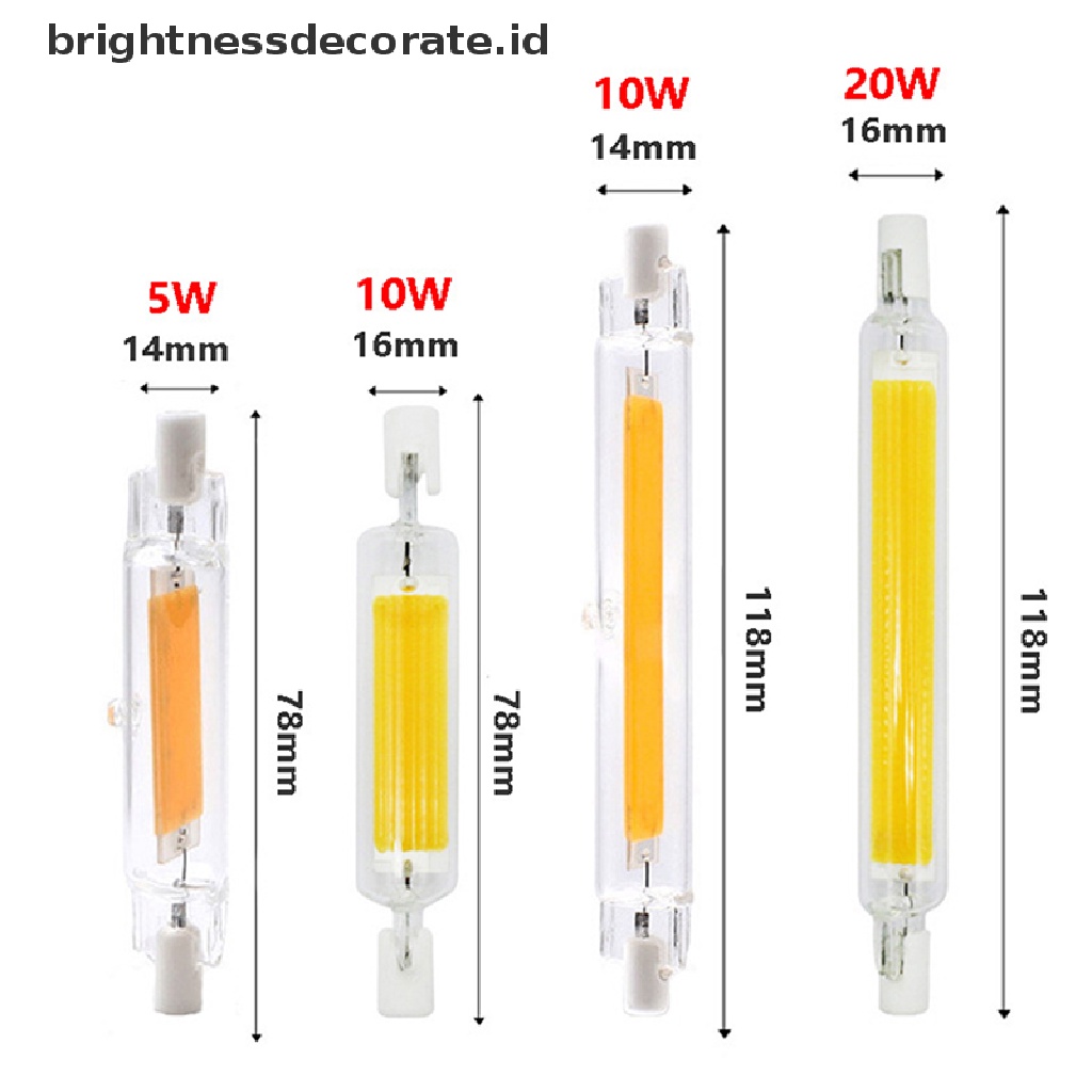 (birth) Bohlam Lampu Halogen LED R7S 78 / 118mm Dimmable