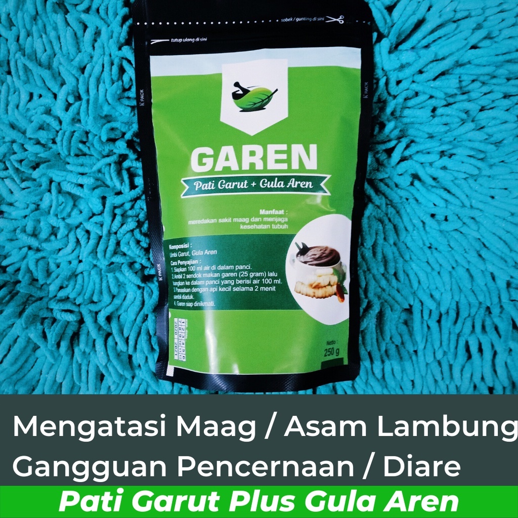 GAREN Arrowroot Powder Tepung Bubur Umbi Pati Garut Irut Angkrik Kerut Lerut Obat Herbal Maag Asam Lambung Herbal