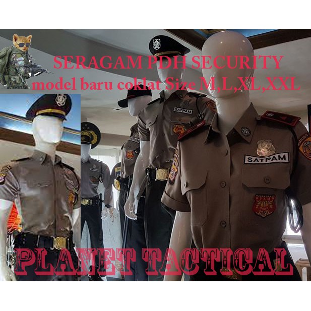 BAJU SERAGAM PDH SECURITY SERAGAM SATPAM COKLAT TERABARU