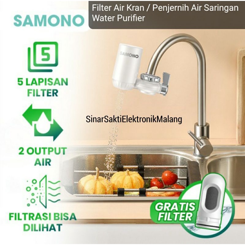 Samono Filter Air Kran Pemurni Penjernih Air Saringan Water Purifier Penyaring Air Kotor Malang