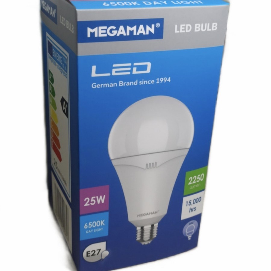 Barangunik2021-Bohlam Lampu LED 25 Watt Cahaya Putih MEGAMAN 6500K Terang Bagus White