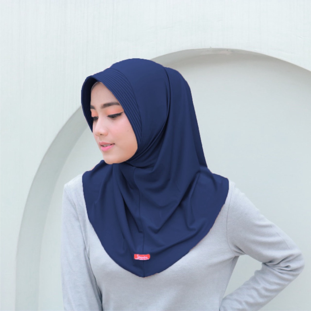 Kerudung Khimar Instan Hijab Sporty Pet Bahan Jersey Olahraga Futsal / Hijab Sporty Murah / Hijab Si