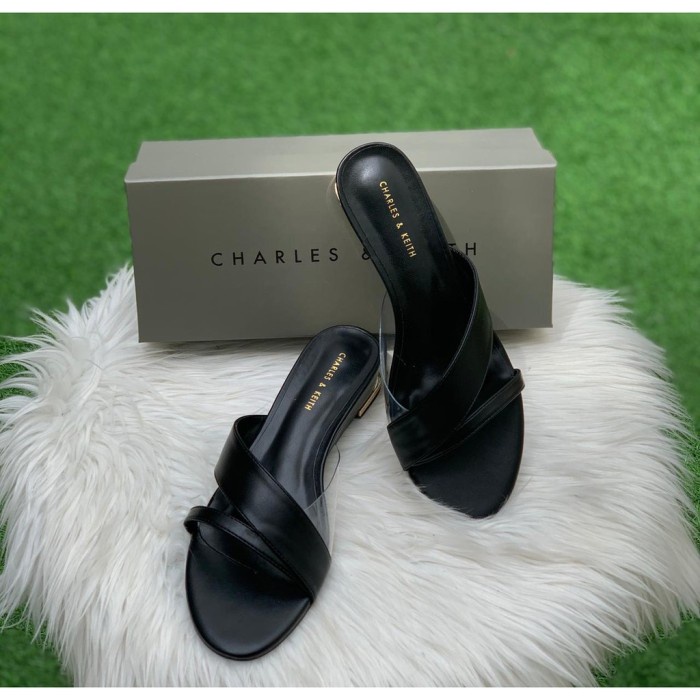 SANDAL CHARLES AND KEITH ORIGINAL IMPORT BRANDED TERBARU WANITA CKS407 - BLACK, 35