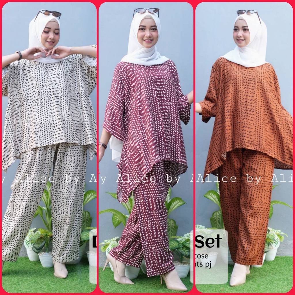 Baju One Set Jumbo Wanita Hijab Setelan Ld 130 Jumbo Baju Baru Set Jumbo Size XXXL BWK