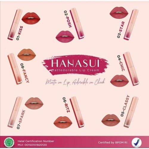 Hanasui Mattedorable Lip Cream Biasa 4 gr / Lipcream Hanasui Mattedorable