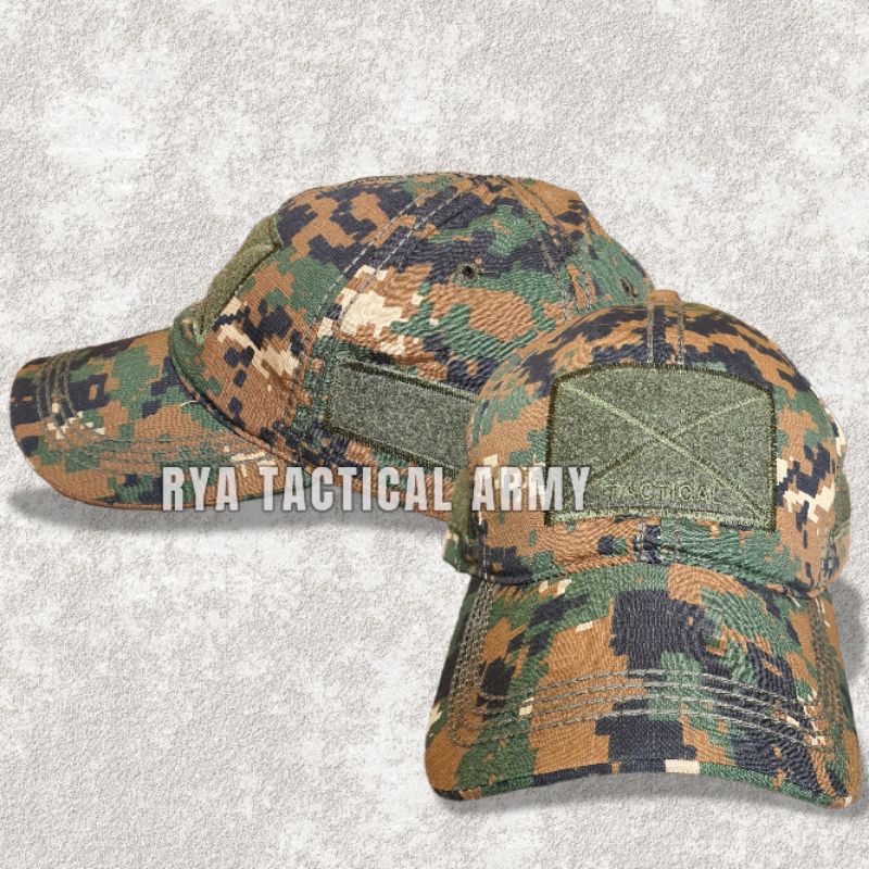 TOPI TACTICAL ARMY LORENG MARPAT - TOPI BASEBALL CAPS VELCRO ARMY - TOPI BDU TACTICAL LORENG MARPAT