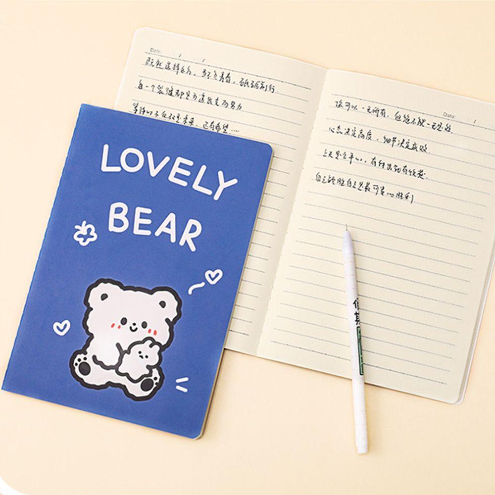 Lanfy Bear A5 Notebook Portable: 4Pcs/Set Line Paper Draft Book Kartun Agenda Organizer Tangan Buku Akun