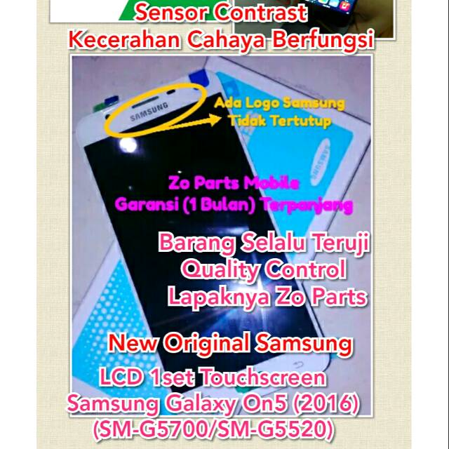 LCD 1set Touchscreen Samsung Galaxy On5 (2016) SM-G5510 SM-G5520 SM-G5528 (Original Quality)