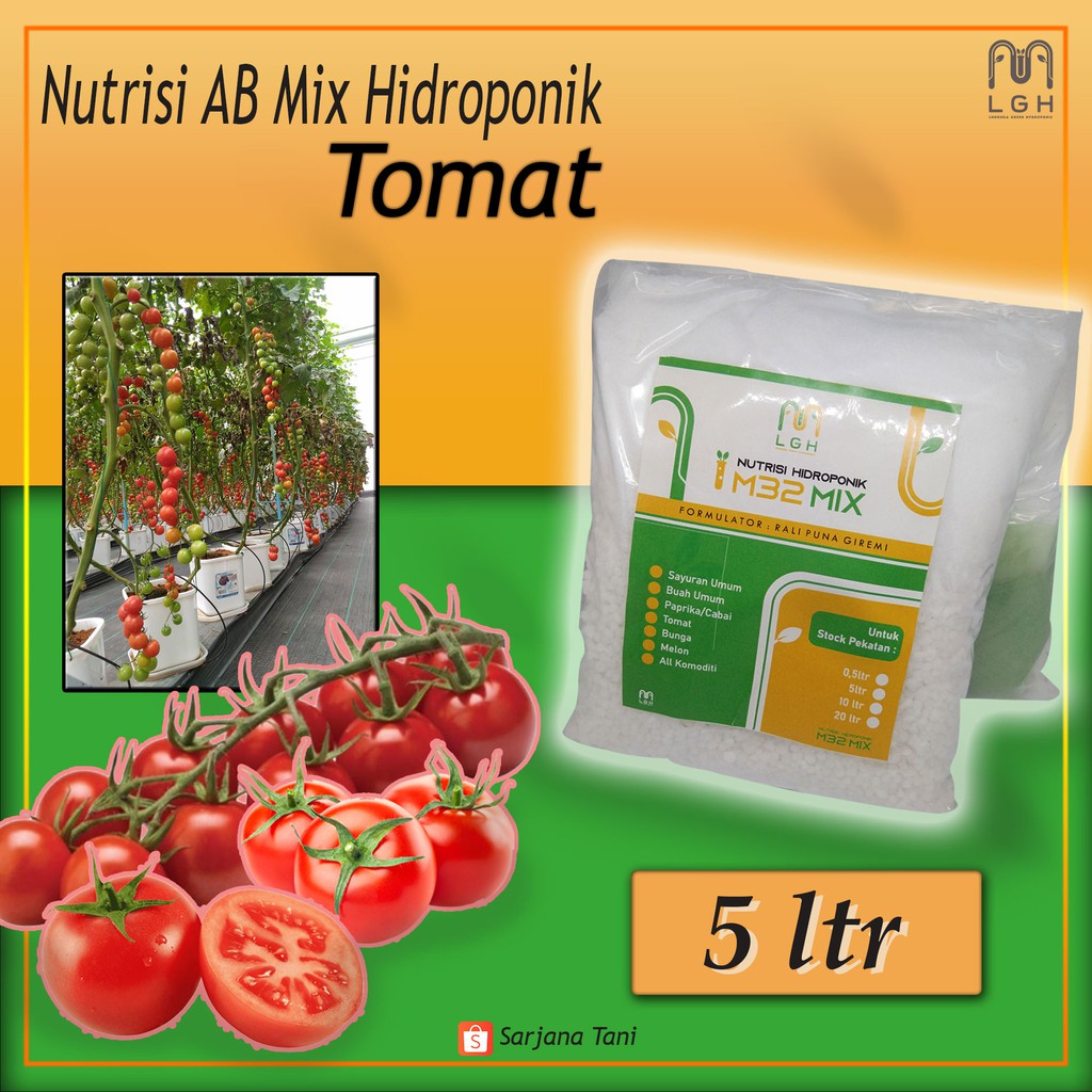 Nutrisi AB Mix/Pupuk Hidroponik M32 Mix [Tomat] 5 liter