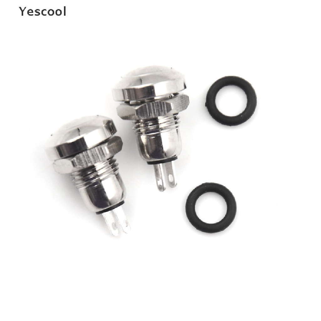 Yescool 2pcs Saklar Tombol Tekan Momentary Mini Micro 2Pin 8mm Anti Air Bahan Metal