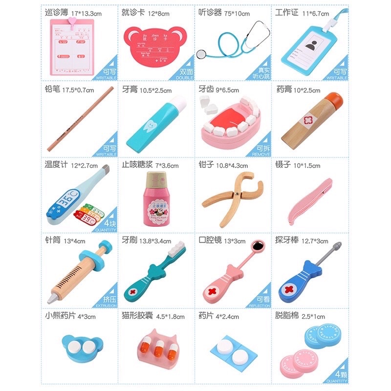 Mainan dokter gigi dentist toys wooden toys = - hadiah anak cewek cowok