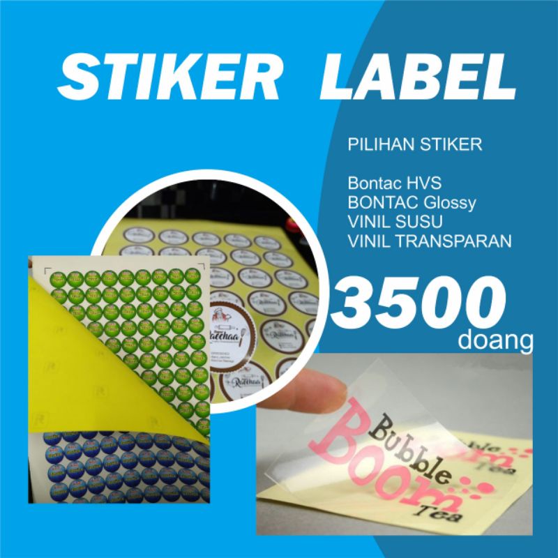 

Cetak Stiker Label A3+ stiker Bontac cromo vinil cutting