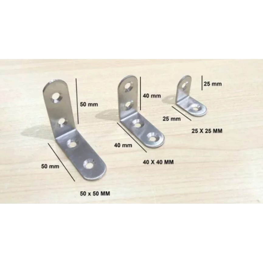 Siku L 50x50 Mm Stainless Braket Penyangga Meja Ambalan Siku L 50x50 Mm Stainless Braket Penyangga Meja Ambalan