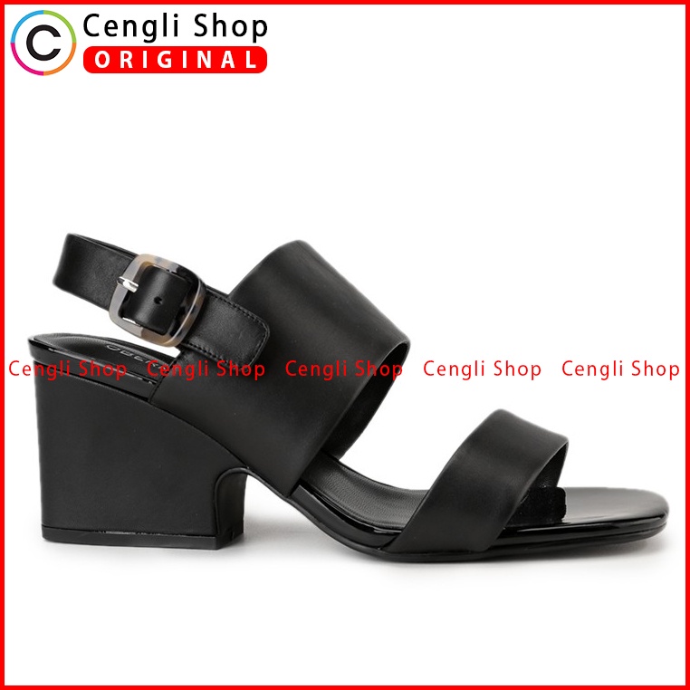 SANDAL HEEL KULIT OBERMAIN HEELS WANITA ORIGINAL SLINGBACK HITAM OW24