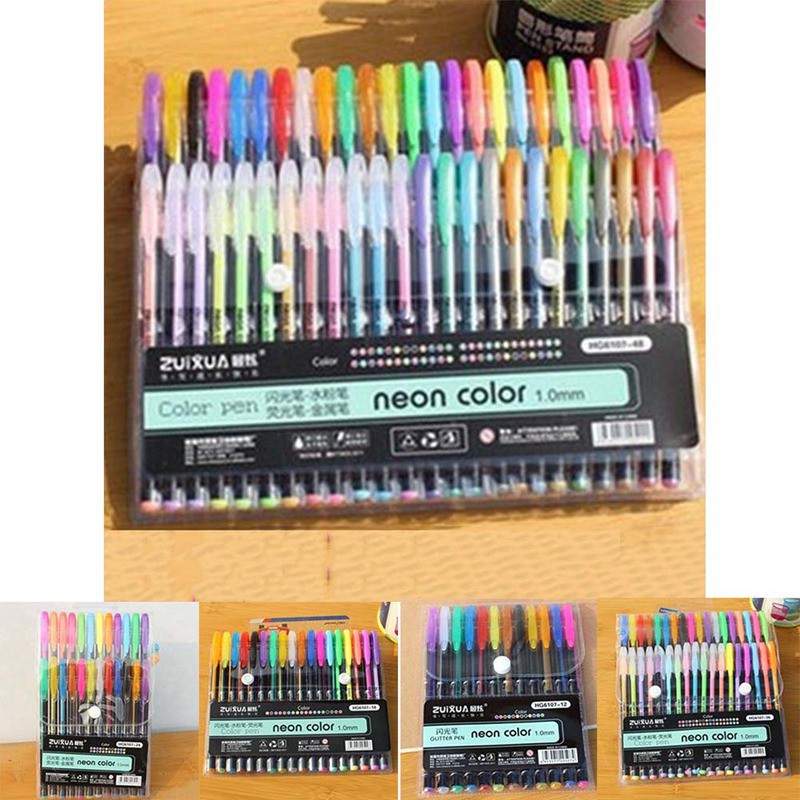 

Perlengkapan Sekolah Yo Yo 12 / 18 / Pcs Pen Gel Glitter untuk Menggambar / Mewarnai