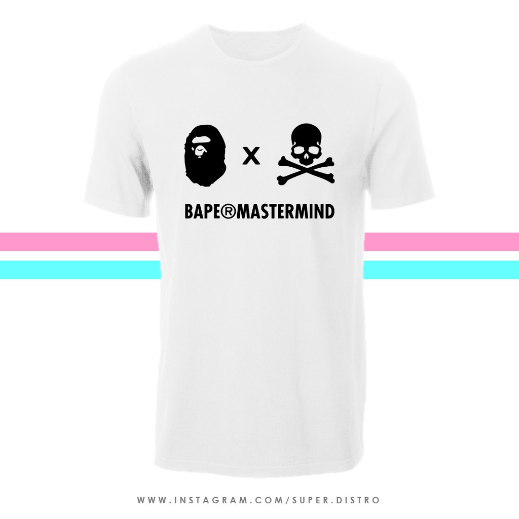 ⭐️⭐️⭐️⭐️⭐️BAJU KAOS BAPE X MASTERMIND JAPAN  STREETWEAR TSHIRT READY STOCK KATUN COMBED 30S 100% / B