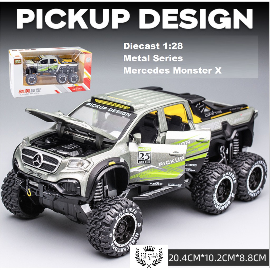 DIECAST Miniatur MOBIL MERCEDES MONSTER X PICKUP 1:28 Metal Series