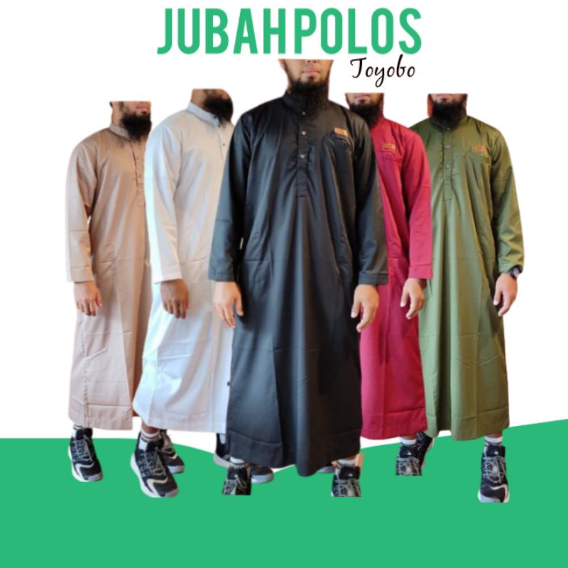 Jubah Pria Polos Toyobo Model Al Haramain Lengan Panjang Untuk Dewasa