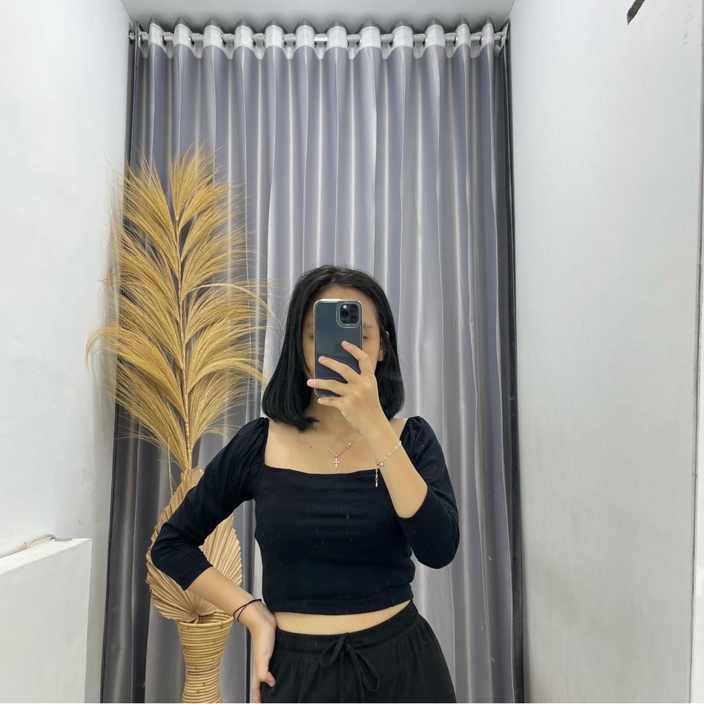 TERMURAHH!! Divya Top-top-blouse-crop top-atasan crop wanita-top wanita-atasan-crop top korea-blouse korea-atasan korea