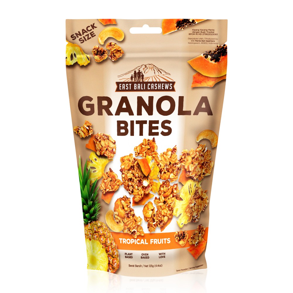 East Bali Cashews Granola Bites Tropical Fruits 125gr | Shopee Indonesia