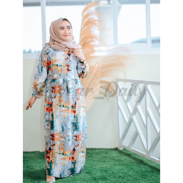 daster viral/gamis viral motif abstrak