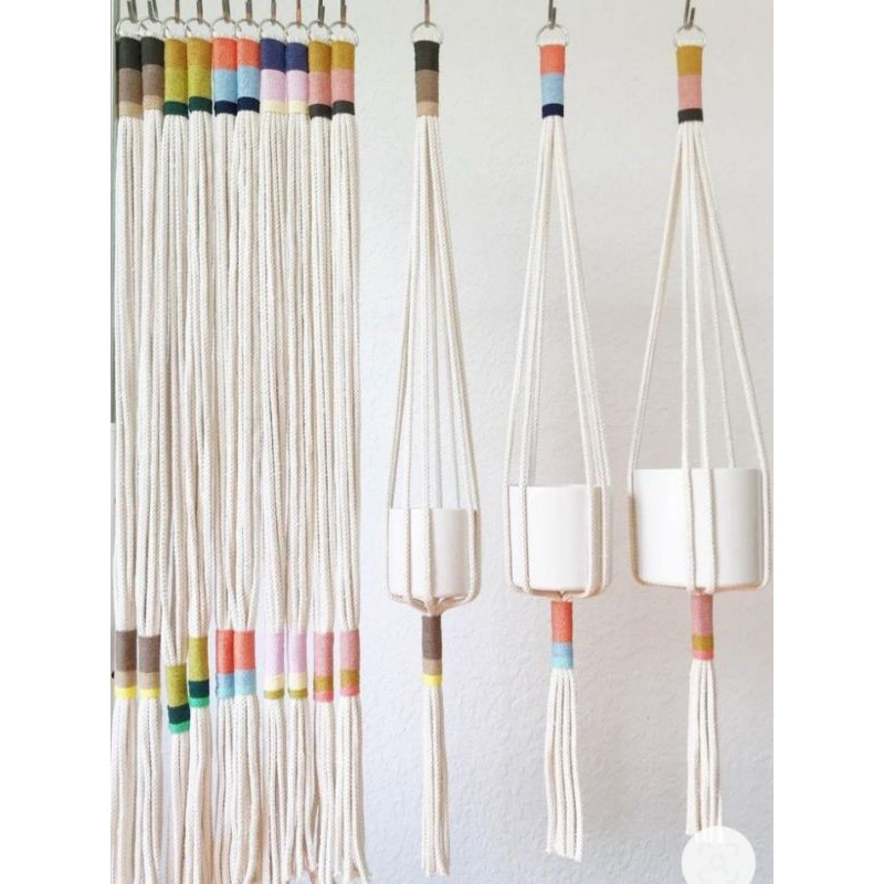 Hanger Plant rainbow // Macrame Tali Pot Gantung Ring Besi