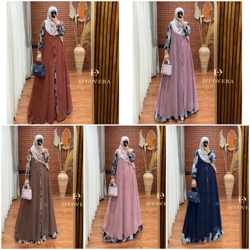 ZAHRA DRES By Dlovera Original Hijab Gamis Dress Adem Murah Kekinian Bestseller Terlaris