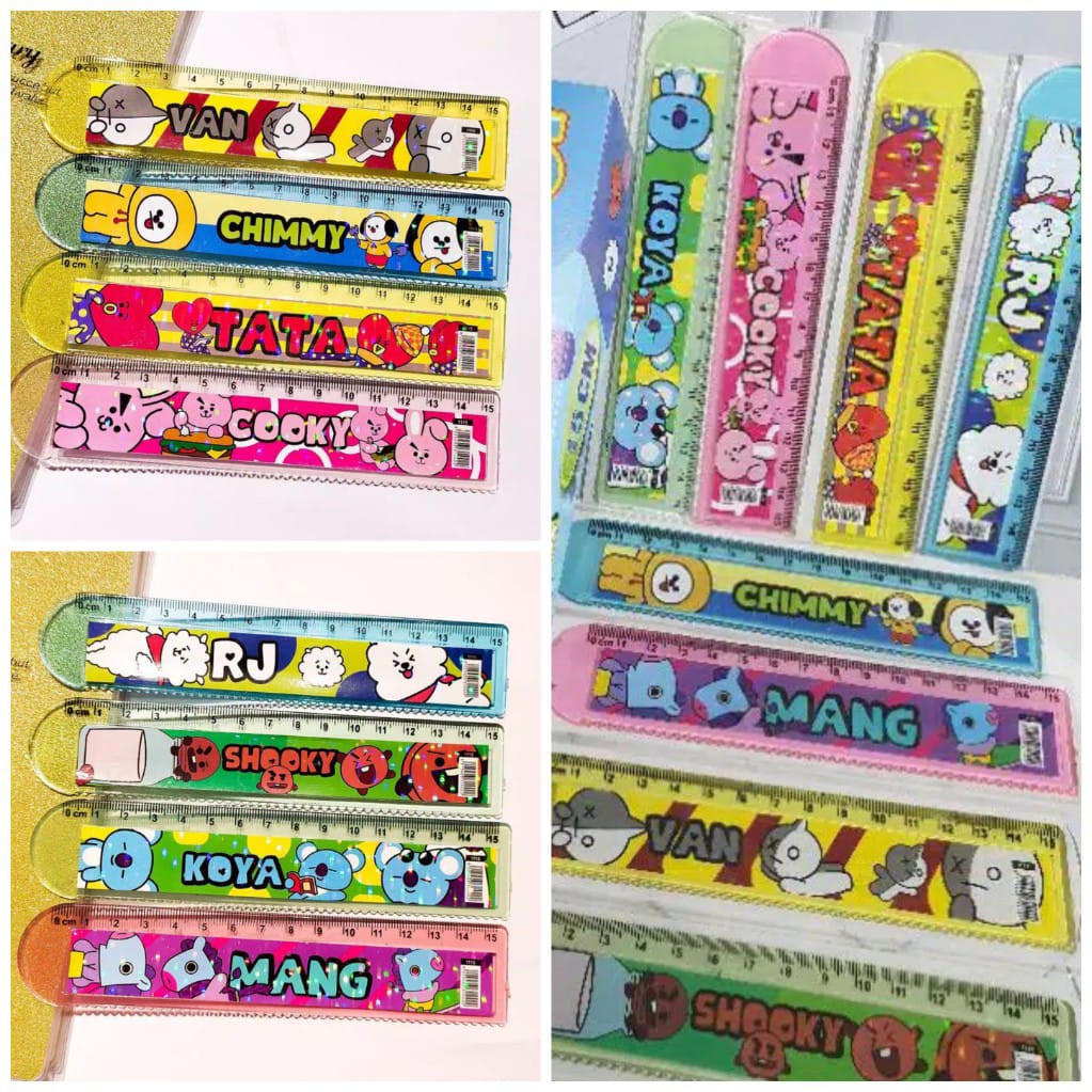 

PENGGARIS BT21 BTS 15 CM RULER MISTAR PLASTIK GARISAN 15CM