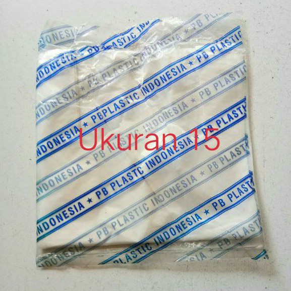 Plastik Kantong Kresek Merk PB Ukuran 15 Putih Bening