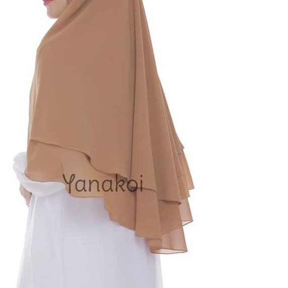 ♣ Yanakoi Hijab - Jilbab Kerudung Khimar Syafa Warna Mocca ➲