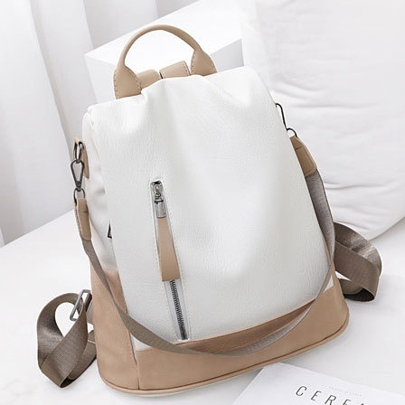 TAS RANSEL WANITA KULIT IMPORT COKLAT KREM LILIAN TA510C3 BACKPACK CEWEK PREMIUM KOREA SEKOLAH KULIAH KERJA BESAR GENDONG PUNGGUNG MURAH REMAJA KEKINIAN