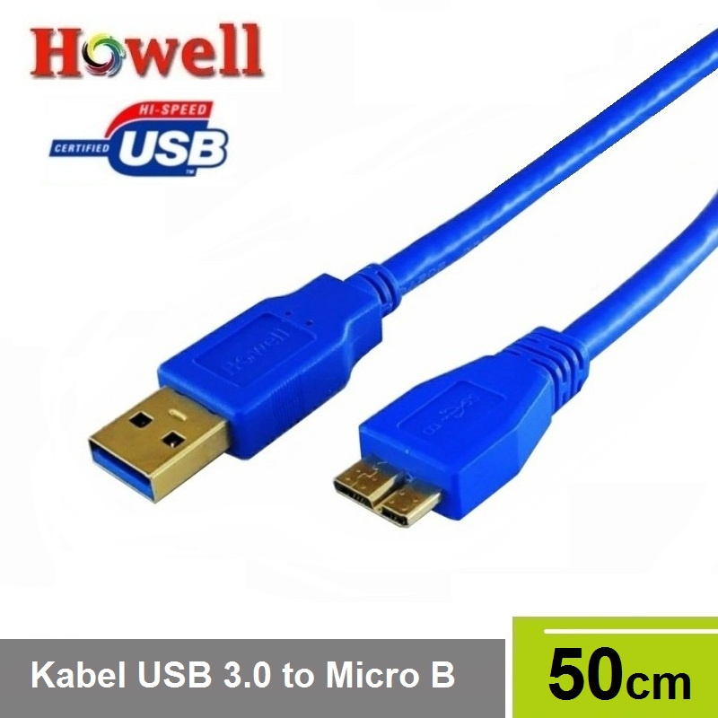 Howell Kabel Harddisk HDD External USB 3.0 to Micro B 50cm