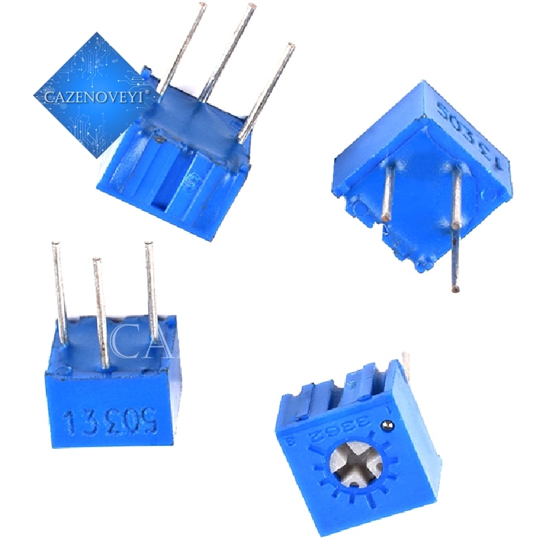 10pcs 3362P 101 201 501 102 202 502 103 203 503 104 204 504 105 Trimpo Trimmer Potentiometer 3362 500R 1K 2K 5K 10K 20K 50K 100K