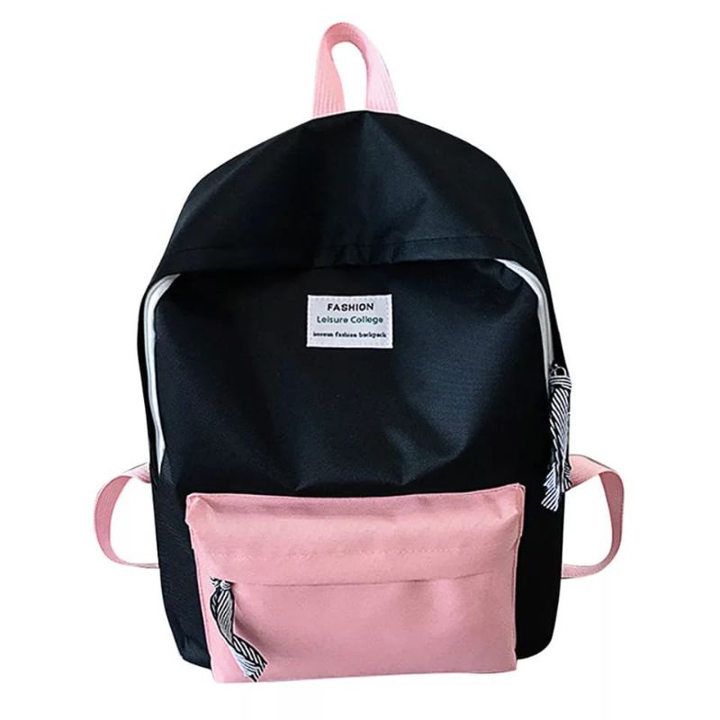 NF Wey - Ransel backpack tas sekolah tas fashion korea lokal-Hitam