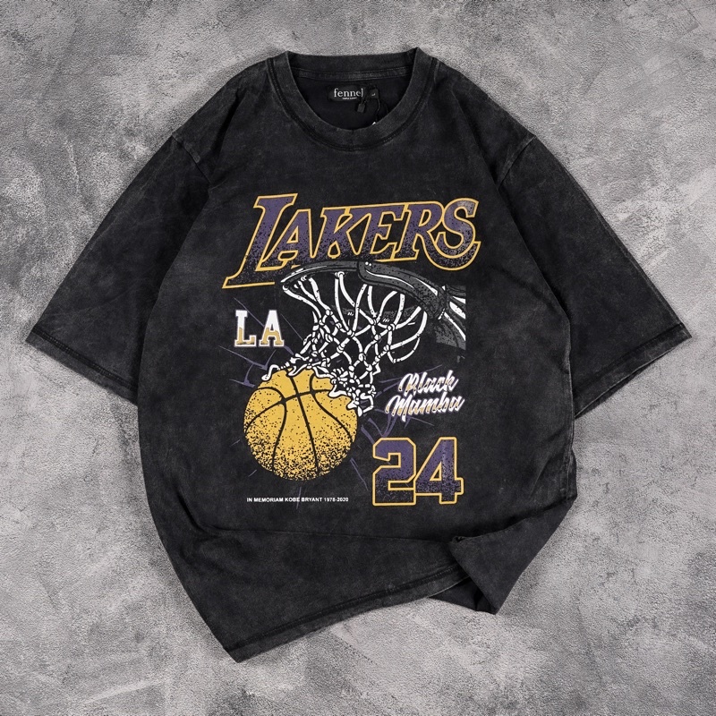 [N00362] Baju Kaos Oversized Distro Motif LAKERS 24