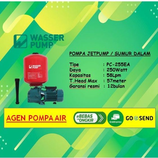 Pompa Sumur Dalam WASSER PC-255EA / Jet Pump WASSER PC-255EA