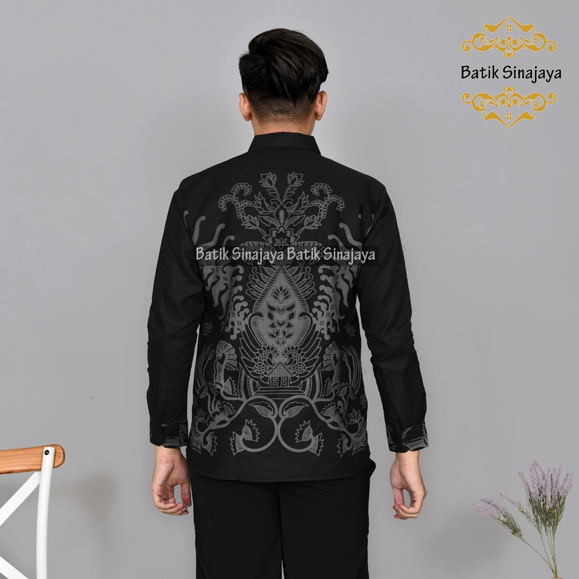 KEMEJA BATIK SLIMFIT PRIA LENGAN PANJANG BAJU BATIK COWOK LENGAN PANJANG KWALITAS PREMIUM ORIGINAL MODERN KEKINIANAN ASLI SOLO