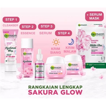 GARNIER SAKURA GLOW HYALURON SERIES - Face Wash | Super Whip | Booster Serum | Day Cream | Sleeping Mask (Night Cream) | Body Lotion | Essence/Toner | Sheet Mask | Hand Cream ❤ jselectiv ❤ GARNIER SAKURA WHITE KEMASAN BARU - ORI✔️BPOM✔️COD✔️