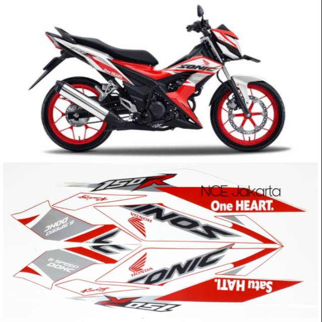 STIKER STRIPING HONDA SONIC 150 R 2019 MERAH PUTIH