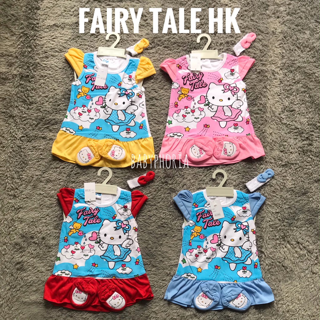 Set Dress Bayi Perempuan Chibi Motif Cute