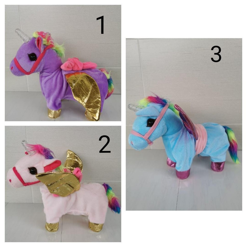 Boneka UNICORN Kuda Poni Berjalan Walking [ MUSICAL PLUSH ] Termurah