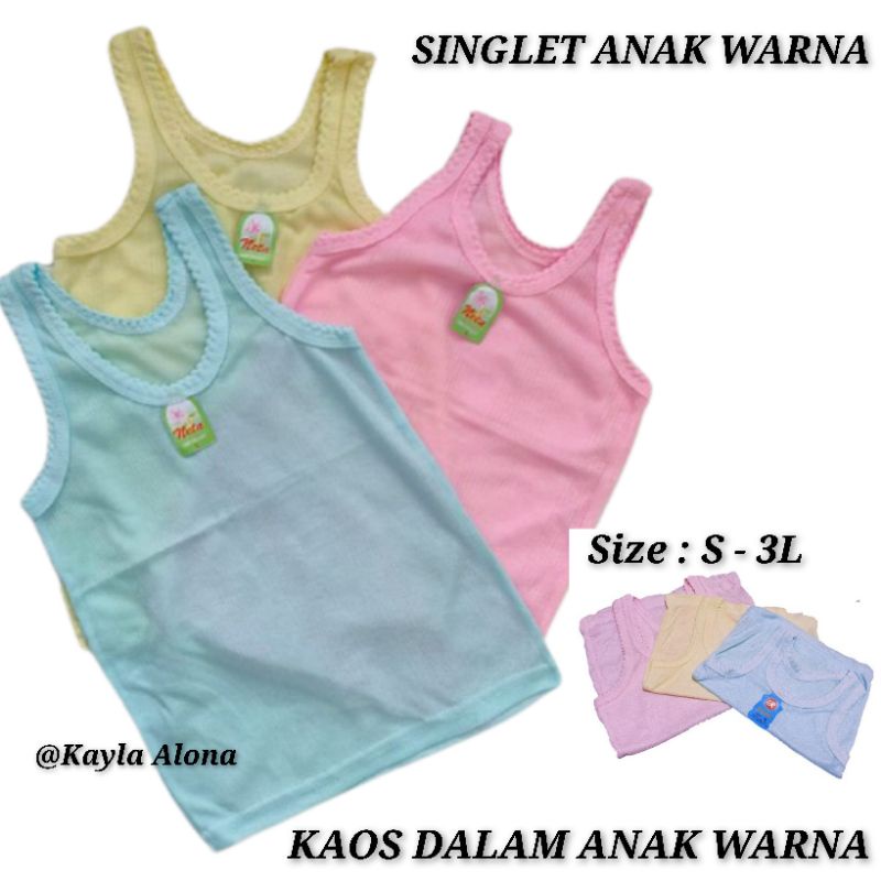 ( TERMURAH )KAOS DALAM WARNA untuk ANAK / SINGLET WARNA ANAK